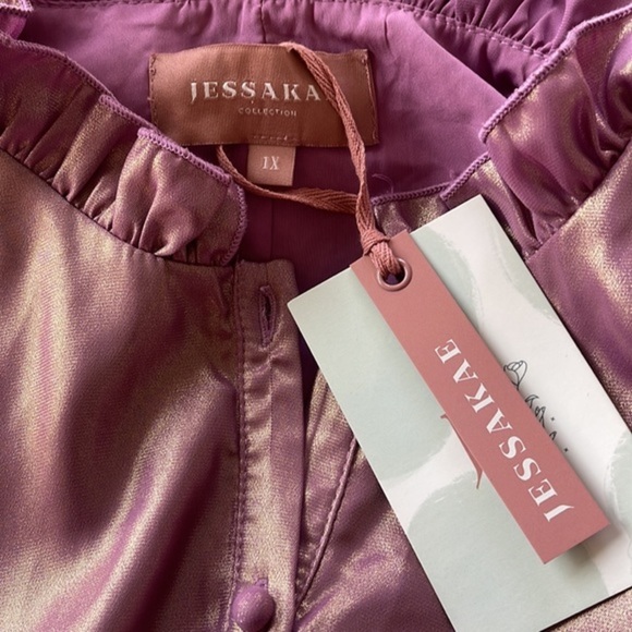 NWT JessaKae Metallic Purple Savannah Dress - Picture 12 of 15